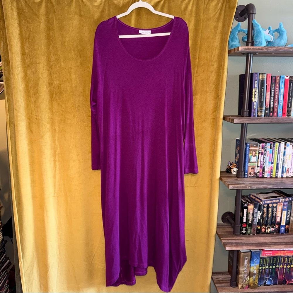 bryn Walker Vibrant Purple Long Sleeve Dress